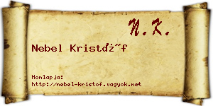 Nebel Kristóf névjegykártya